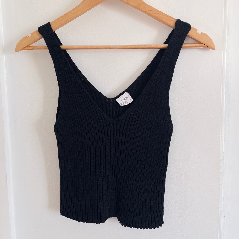 Woven black crop top